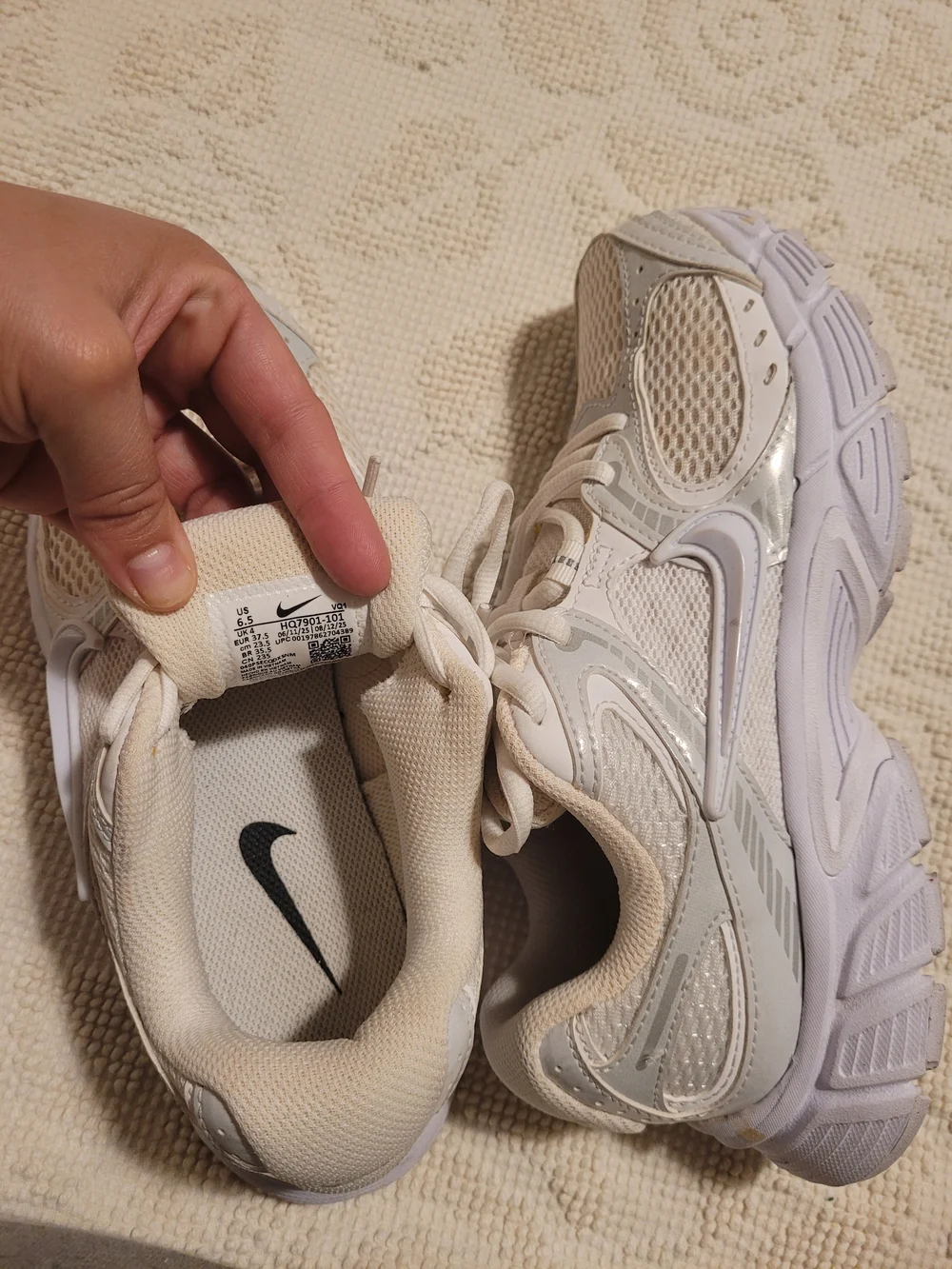 Nike Women's Neutral Beige Athletic Sneakers with White Accents